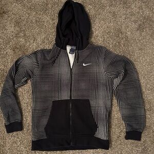 Nike black and white zip up sweatshirt size medium